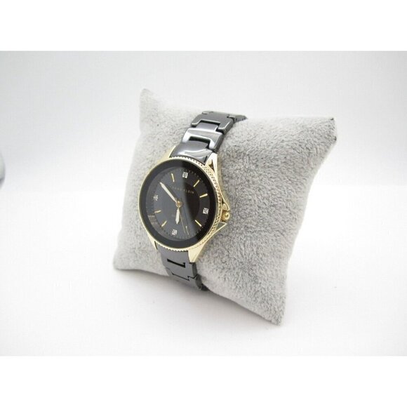 Women Anne Klein Ceramic Diamond Quartz 32mm Analog Watch (G843) "New Battery" - Picture 4 of 10